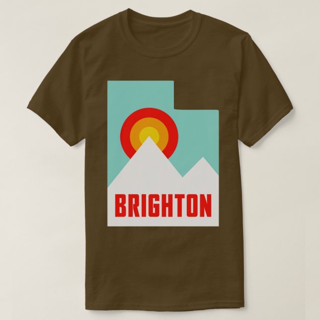 T-shirt Montagnes rétro de l'État de Brighton Utah (Design devant)