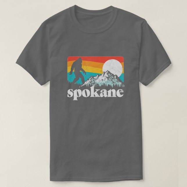T-shirt Montagnes Spokane Washington Bigfoot  (Design devant)
