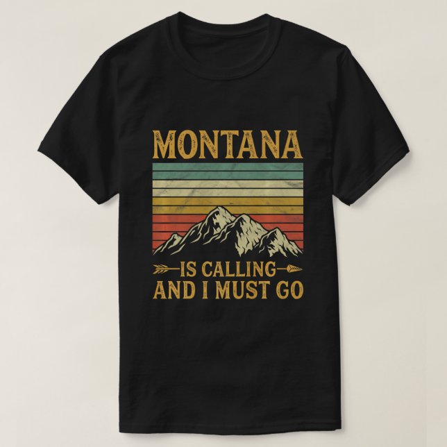 T-shirt Montana Appelle Et Je Dois Aller Premium (Design devant)
