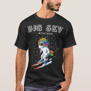 T-shirt Montana Big Sky Unicorn USA Station de ski 80s Ret