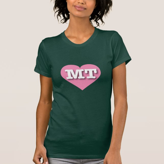 T-shirt Montana Coeur rose - J'aime MT (Devant)
