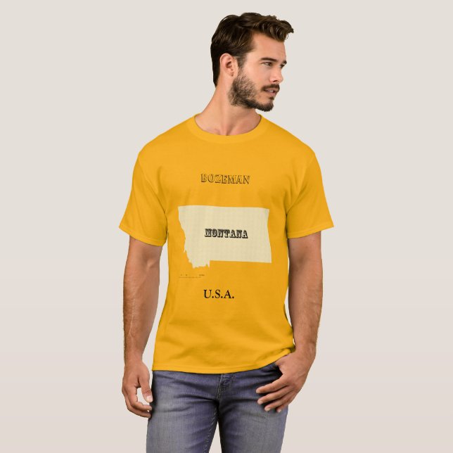 T - Shirt - Montana Karte mit Stadt (Vorne ganz)