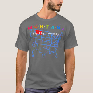 T-shirt Montana USA Big Sky Pays Avec Carte