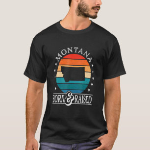 T-shirt Montana Usa Né et élevé Retro Us State Pride