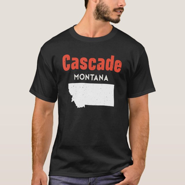 T-shirt Montana Usa State America Voyage Montanan Cascade (Devant)