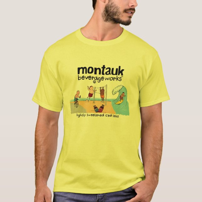 T-shirt Montauk BeverageWorks - plage et thé glacé (Devant)