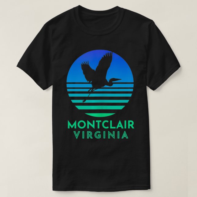 T-shirt Montclair Virginia Heron Blue Sunset (Design devant)