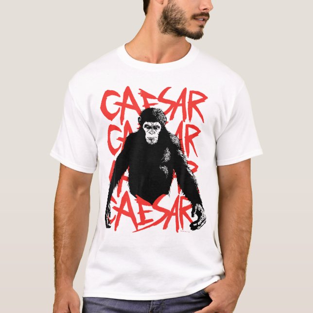 T-shirt Montée De La Planète Des Apes César En Whi Noir (Devant)