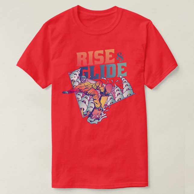 T-shirt Montée et descente Hiver Sport Montagne Snowboard  (Design devant)