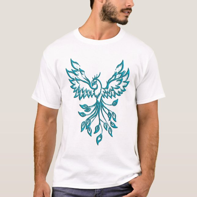 T-shirt Montées turquoises de Phoenix Bleus (Devant)