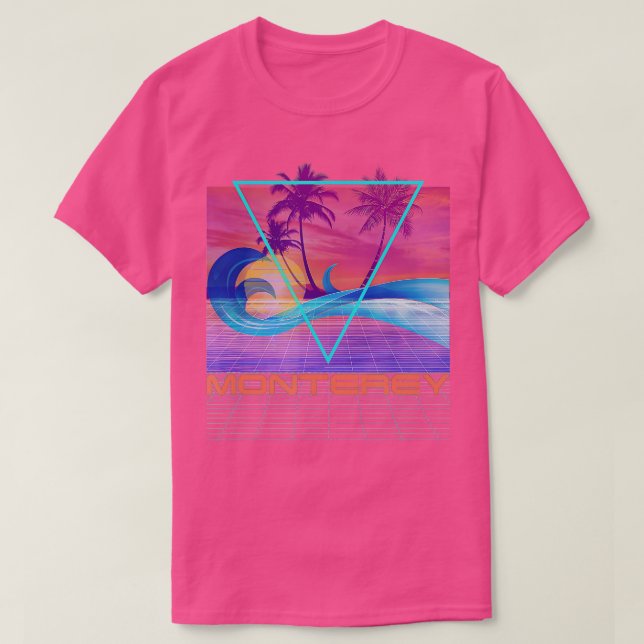 T-shirt Monterey Retro 80s Vaporwave Beach Vacation (Design devant)