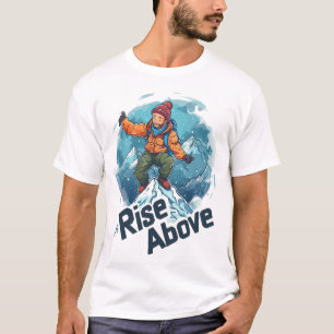 T-shirt Montez au-dessus de Mountain Climber Design - Conq