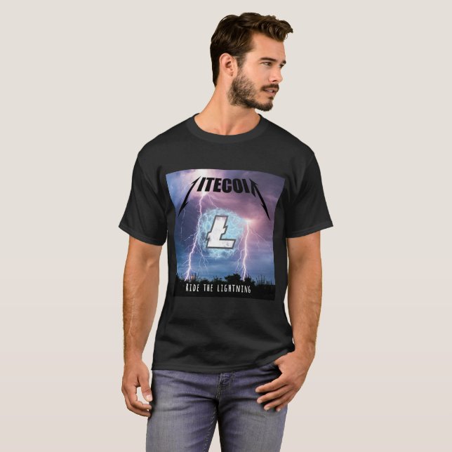 T-shirt Montez la foudre avec Litecoin (Devant entier)