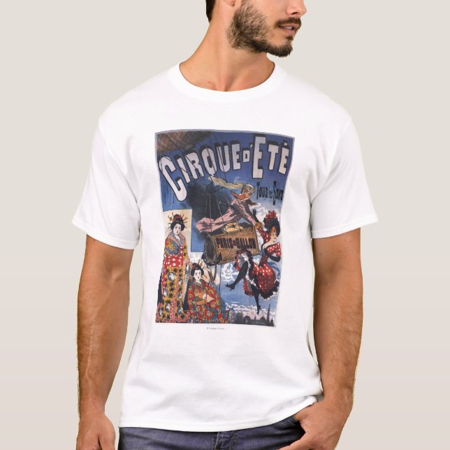 T-shirt Montgolfière et affiche japonaise de dames (Devant)