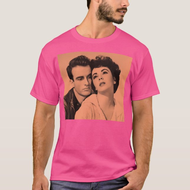 T-shirt Montgomery Clift Et Elizabeth Taylor À Orange (Devant)