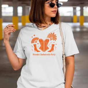 T-shirt Montre de fille de Las Vegas Orange Demoiselle d'h