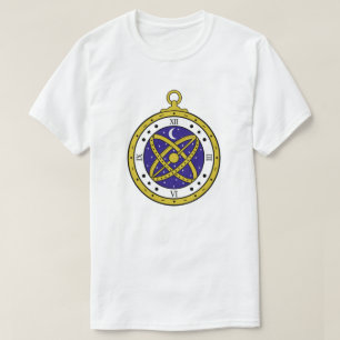 T-shirt Montre de poche céleste Vectoriel avec doré