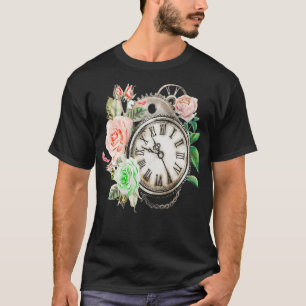T-shirt montre entourée de fleurs