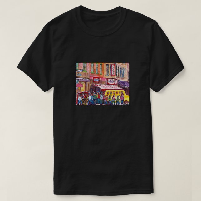 T-SHIRT MONTRÉAL ART HOCKEY FUN STREET SCÈNE PEINTINGS GAG (Design devant)