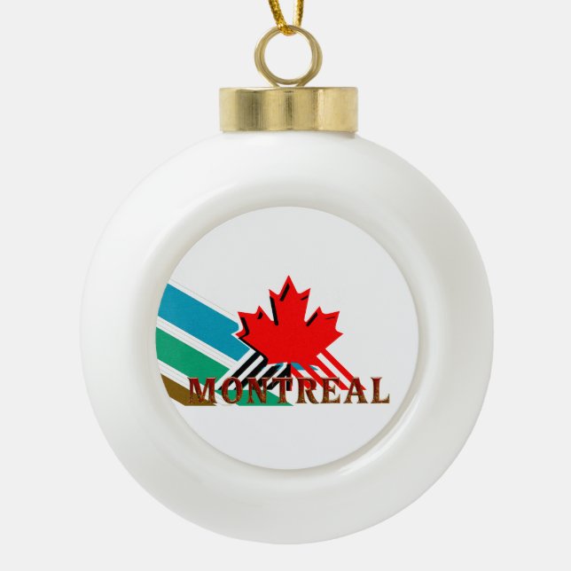 T-SHIRT Montreal Keramik Kugel-Ornament (Vorderseite)