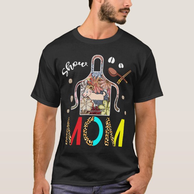 T-shirt Montrer Maman Chèvre Leopard Floral Apron Cuisinie (Devant)