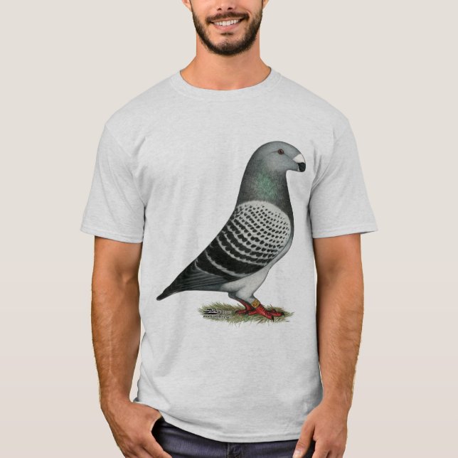 T-shirt Montrez à coureur le pigeon bleu de contrôleur (Devant)