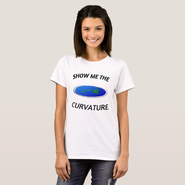 T-shirt MONTREZ-MOI la COURBURE la terre plate (Devant entier)