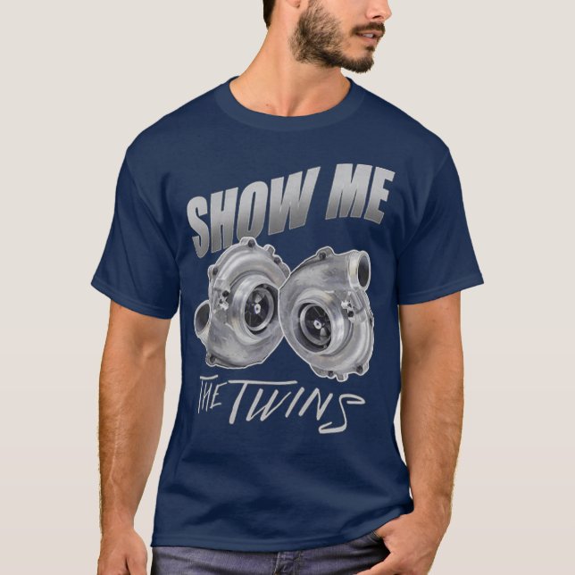 T-shirt Montrez-moi les amateurs de voitures Turbo Twins B (Devant)