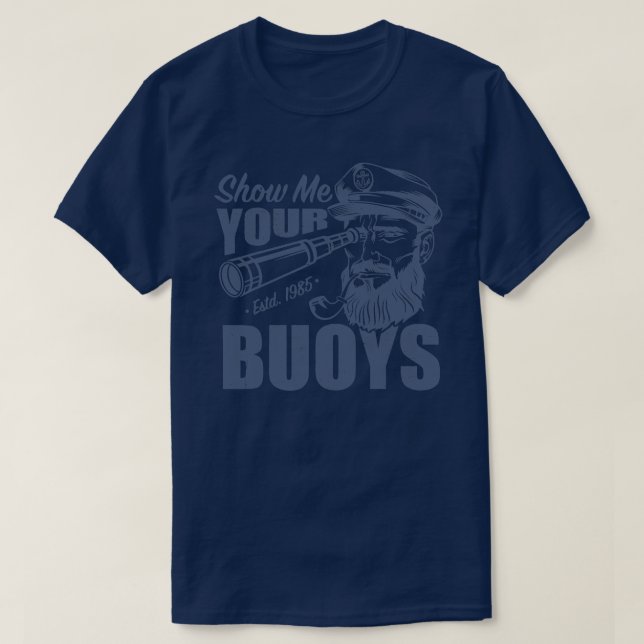 T-shirt Montrez-Moi Vos Bouées Adulte Humor Funny Pontoon  (Design devant)