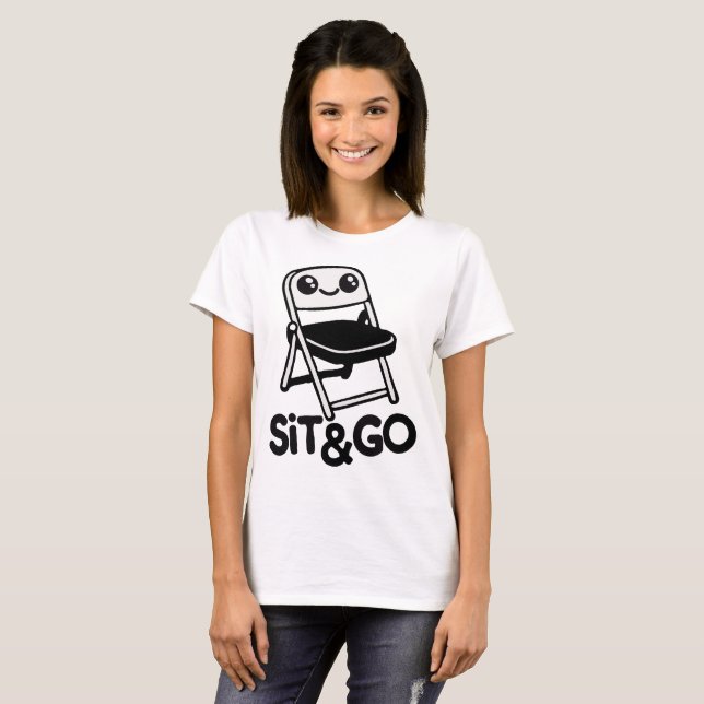 T-shirt Montrez votre plaisir avec notre chaise pliante Si (Devant entier)