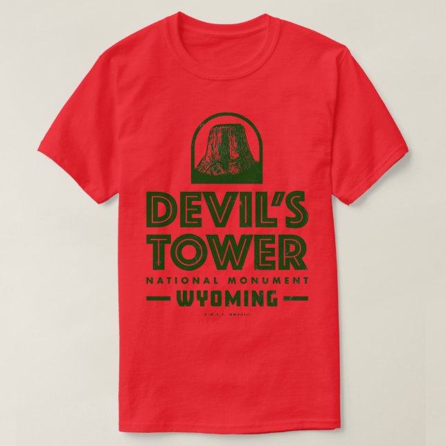 T-shirt Monument national de la tour Devils Vert (Design devant)