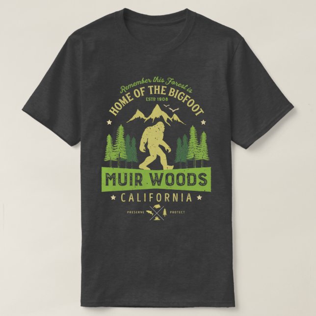 T-shirt Monument national de Muir Woods California Redwood (Design devant)