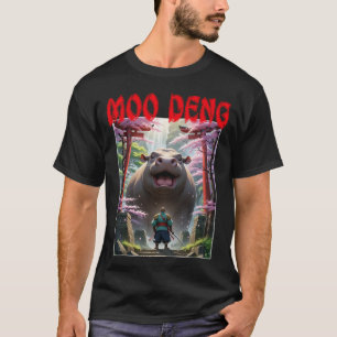 T-shirt Moo Deng Anime