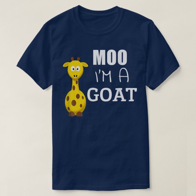 T-shirt Moo I m A Chèvre Drôle Cartoon Giraffe Graphisme I (Design devant)
