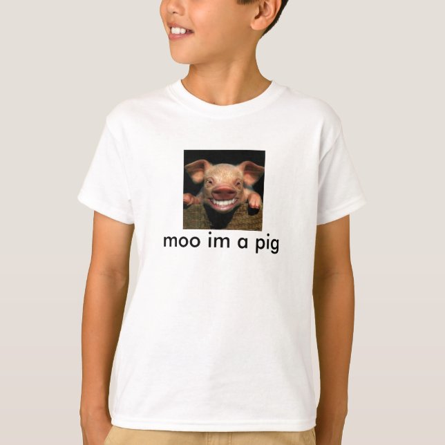 T-shirt MOO im un porc (Devant)