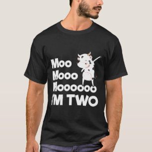 T-shirt Moo j'ai deux ans 2e anniversaire Vache mignonne D