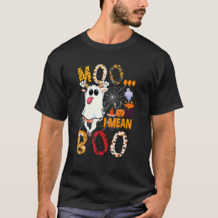 T-shirt Moo je veux dire Boo Halloween Vache Boo Fantôme C