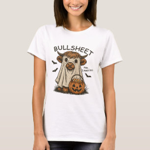 T-shirt Moo... Je Veux Dire Boo Tôle Vache Fantôme Hallowe
