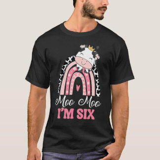 T-shirt Moo Moo Im Six Birthday Girl Outfit 6e Anniversair
