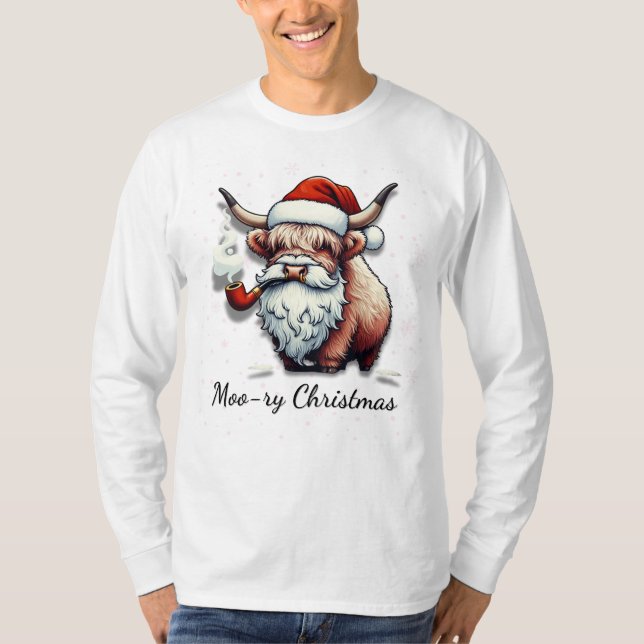T-shirt Moo-ry Christmas Design (Devant)