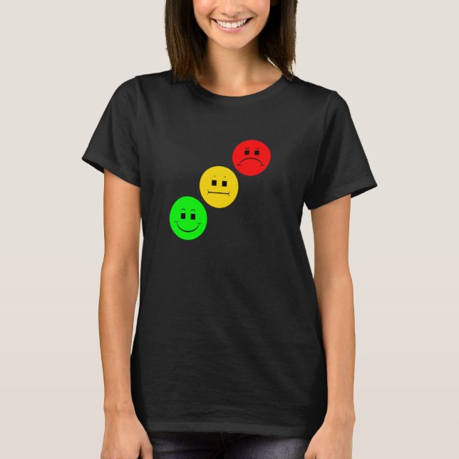 T-shirt Moody Stoplight Diagonal Stop Light Visage Trafic (Devant)