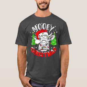 T-shirt Mooey Christmas Fun Heifer Santa Xmas Light Cow