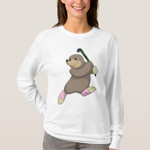 T-shirt Moon au hockey avec chauve-souris de hockey