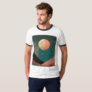 T-shirt Moon demi-ton Design Tee