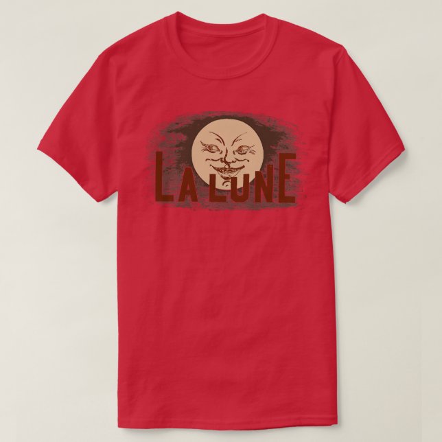 T-shirt Moon Face avec l'expression française La Lune (Design devant)