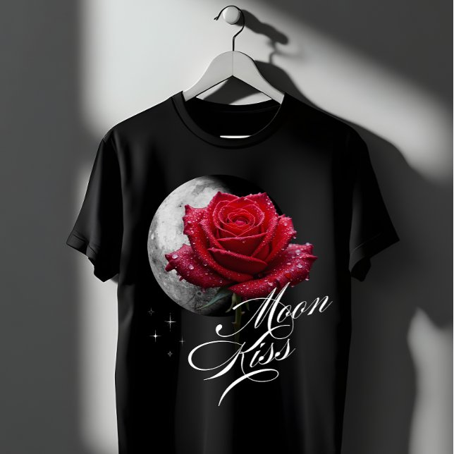 T-shirt Moon Kiss Rose & Full Moon Romantic Art (Créateur téléchargé)