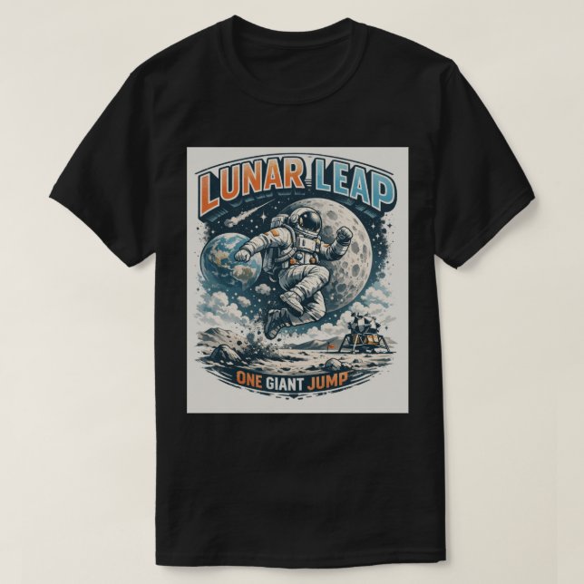 T-shirt Moon Leap: Gravity Defying Astronaut (Design devant)