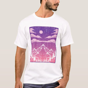 T-shirt Moon Outdoor Mounts Randonnée Forêt Nature