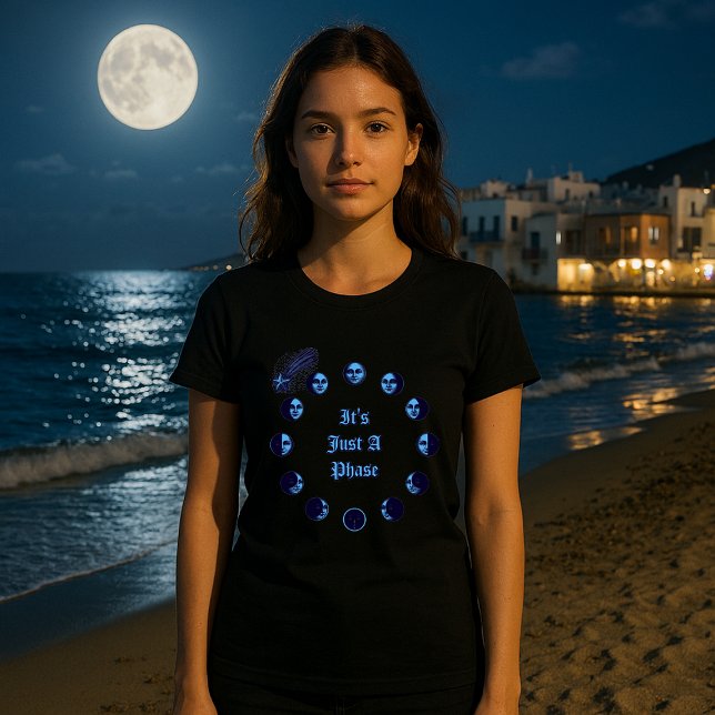 T-shirt Moon Phases Faces Waxing Gibbous Waning Crescent (Créateur téléchargé)