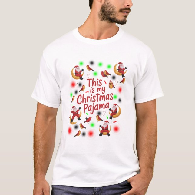 T-shirt moon sant and birds sant This Is My Christmas  (Devant)